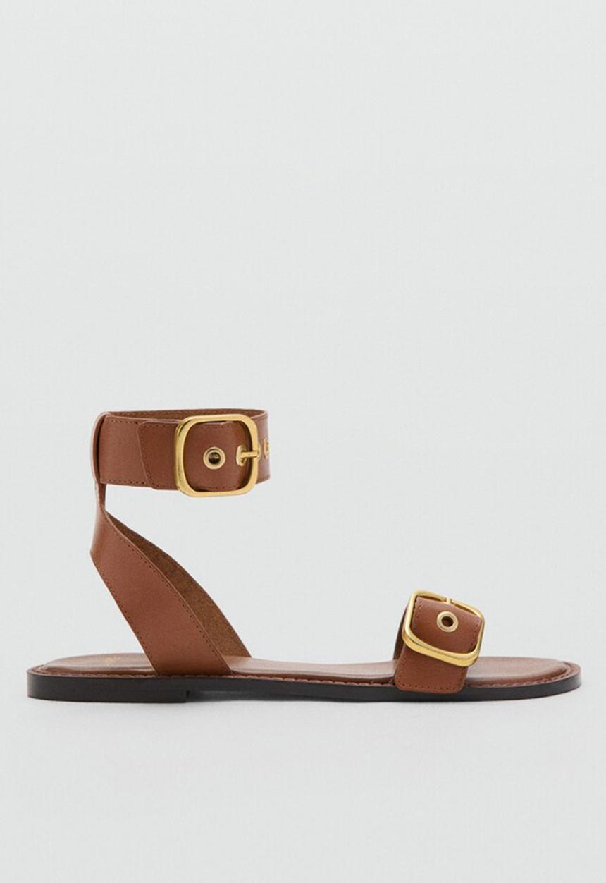 MANGO - Agnes ankle strap - medium brown