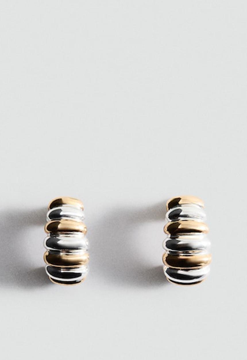MANGO - Bicolor Earrings - Gold