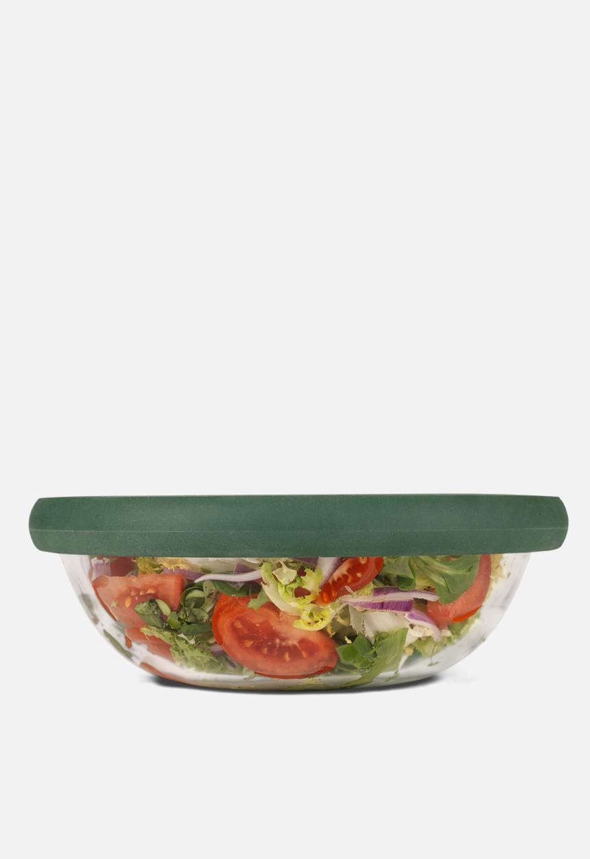 Foodhuggers - Food Huggers Extra Large Adjustable Silicone and Glass Lid 20.9 - 23.5cm - Gradual Green