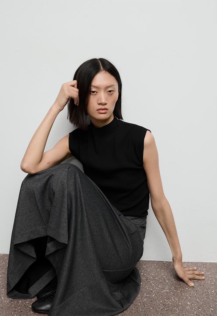 MANGO - Skirt clinto - gray