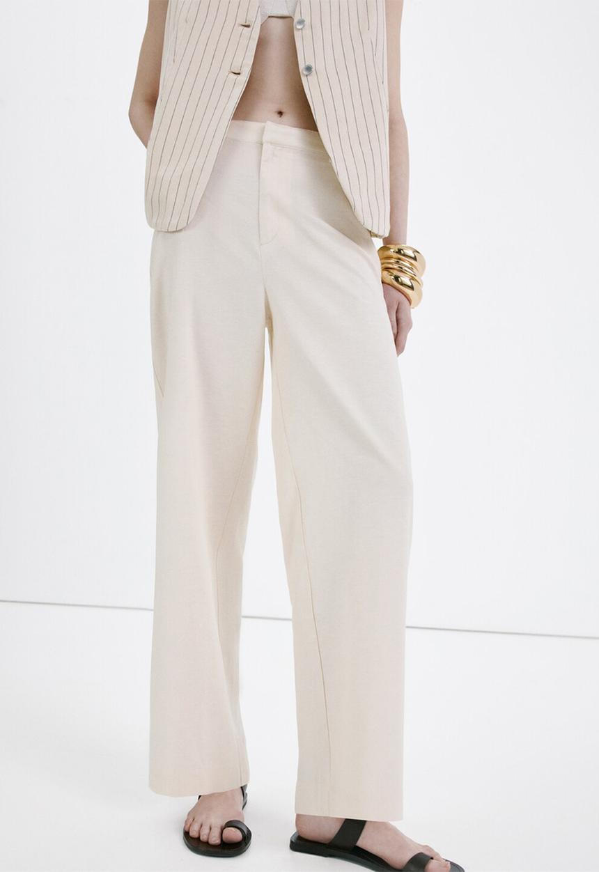 MANGO - Trousers barrie - light beige