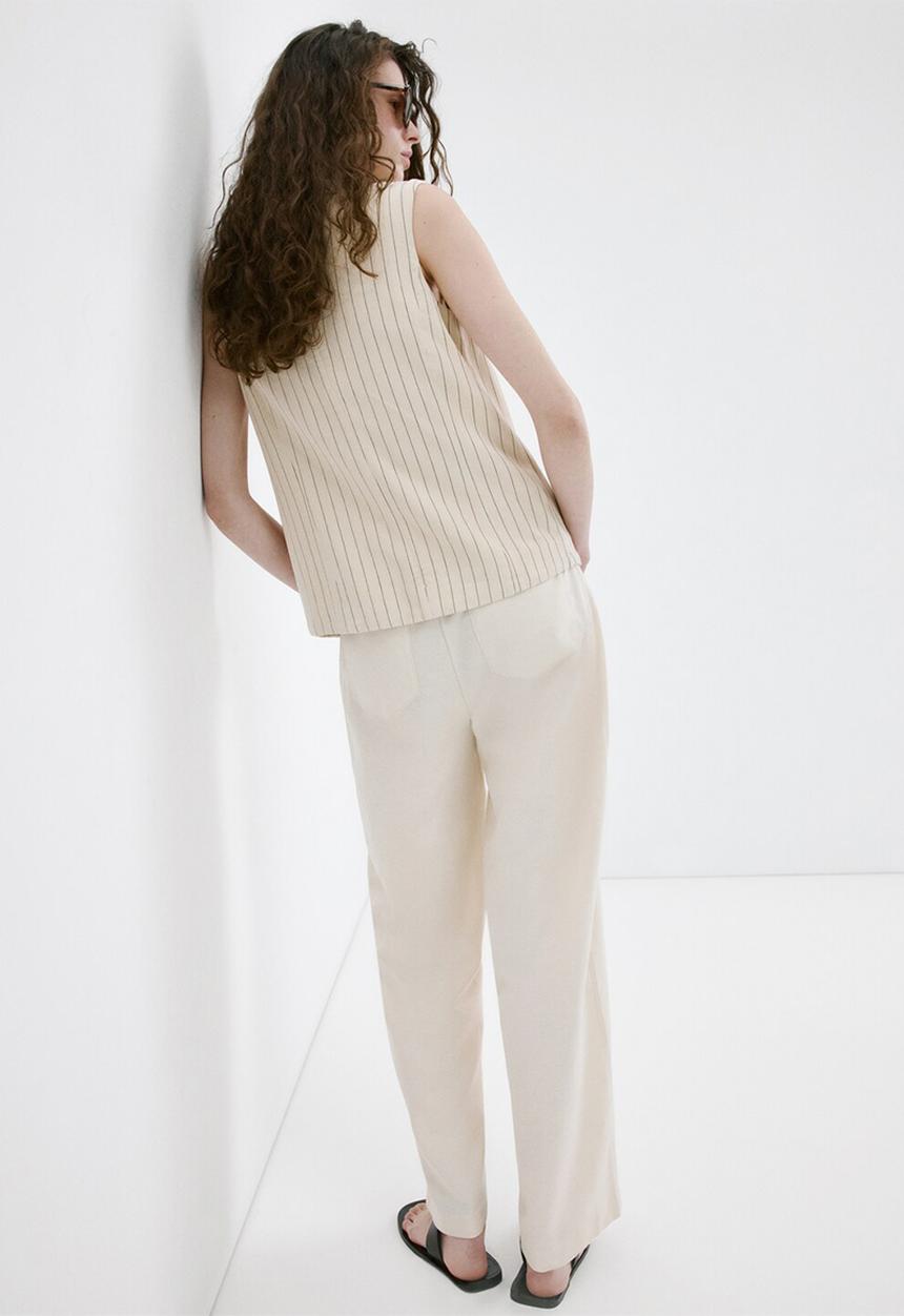 MANGO - Trousers barrie - light beige