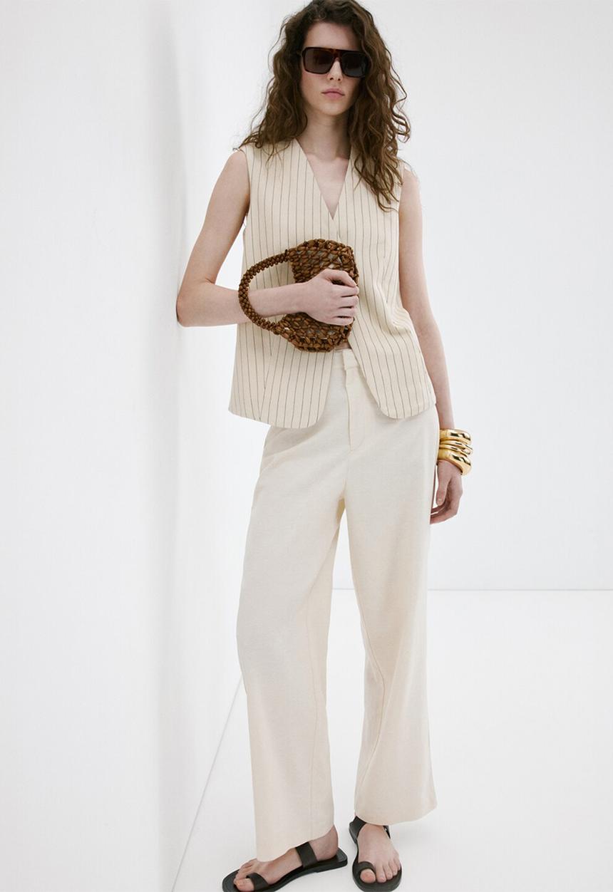 MANGO - Trousers barrie - light beige