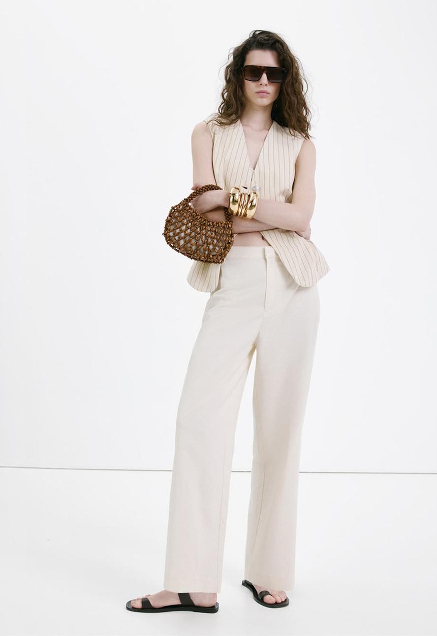 MANGO - Trousers barrie - light beige