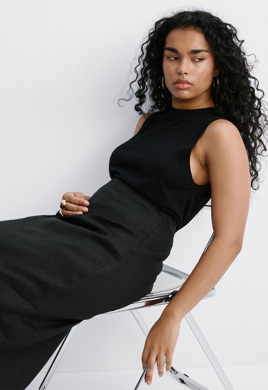 MANGO - Plus skirt fred - black
