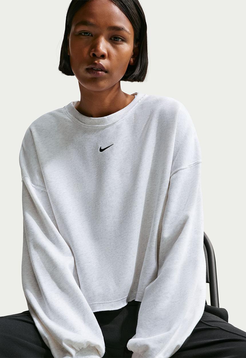 Nike - W Nsw Nk Chill Ft Crew - Birch Heather/Black