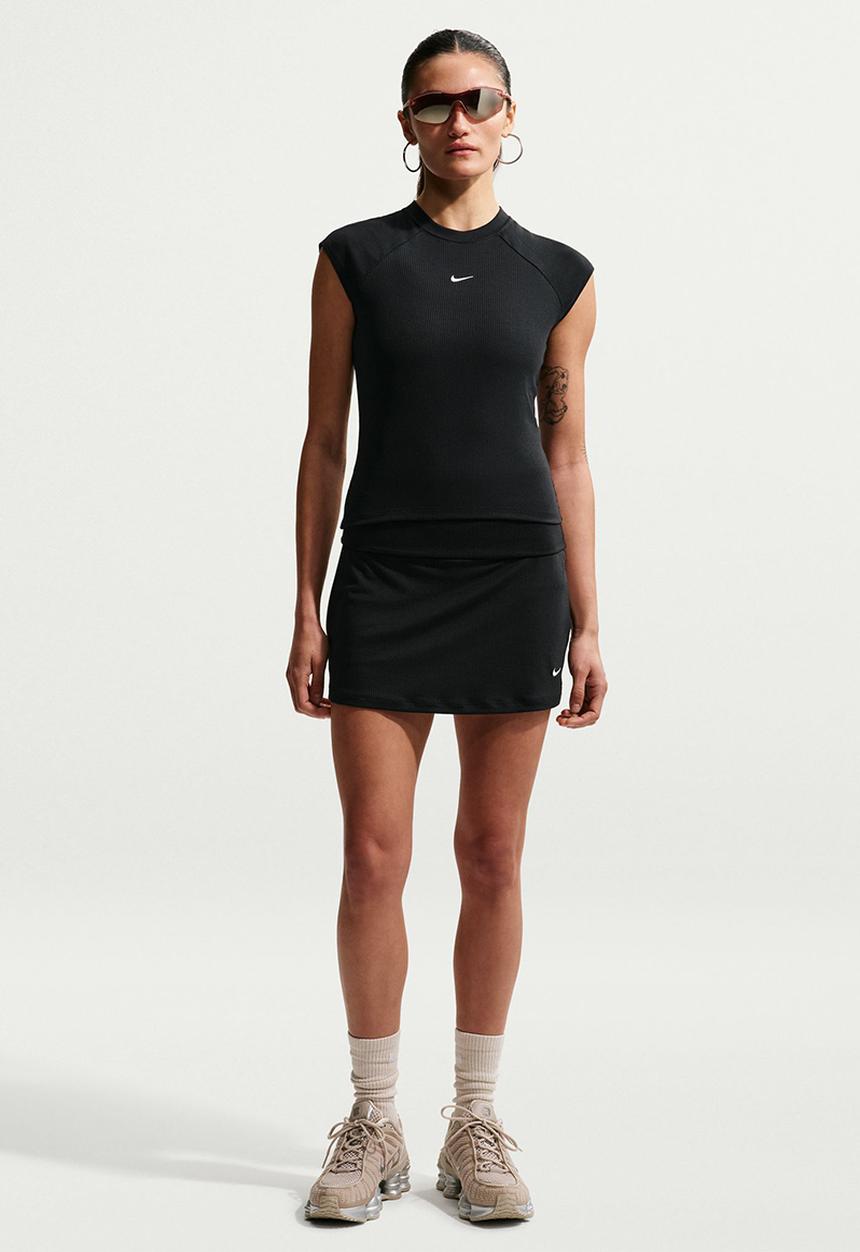 Nike - W Nsw Chll Knt Rib Skirt  - Black/Sail
