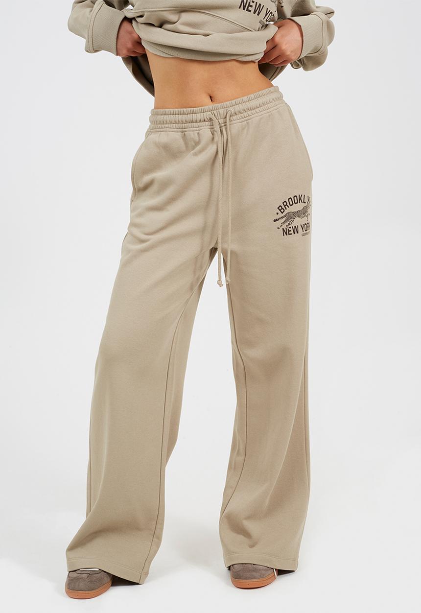 Brave Soul - Ladies Wide Leg Printed Jogger - Crockery