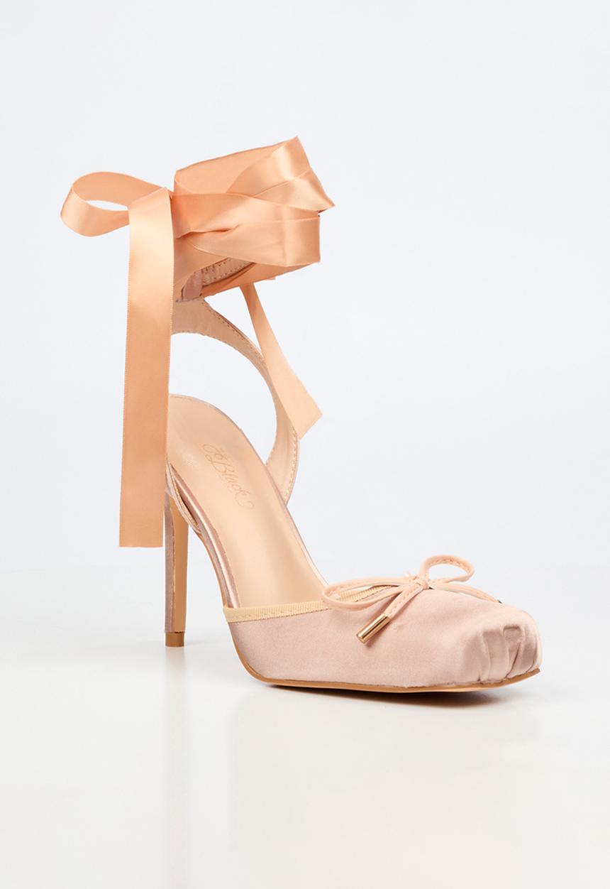 Miss Black - Adina 1 closed toe ankle strap - beige