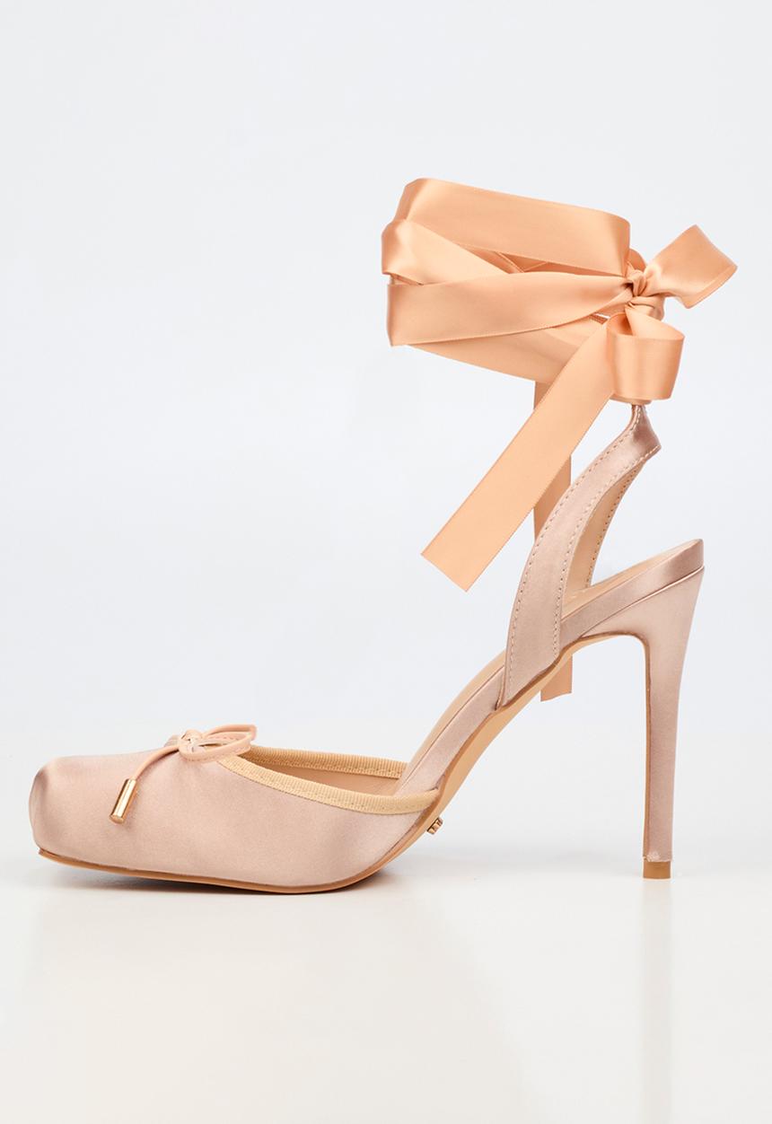 Miss Black - Adina 1 closed toe ankle strap - beige