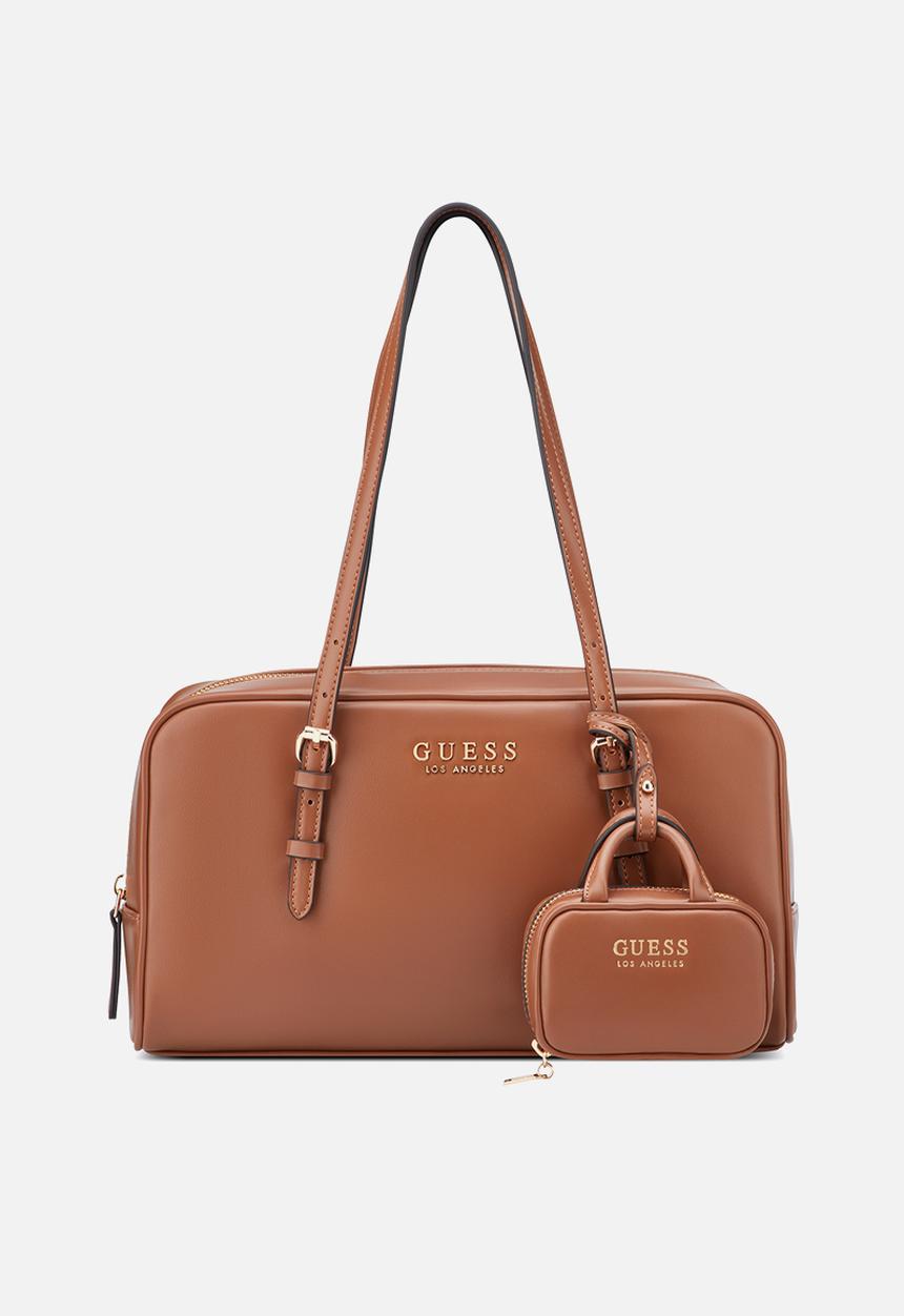 GUESS - Justina Shoulder Satchel Bag- Cognac