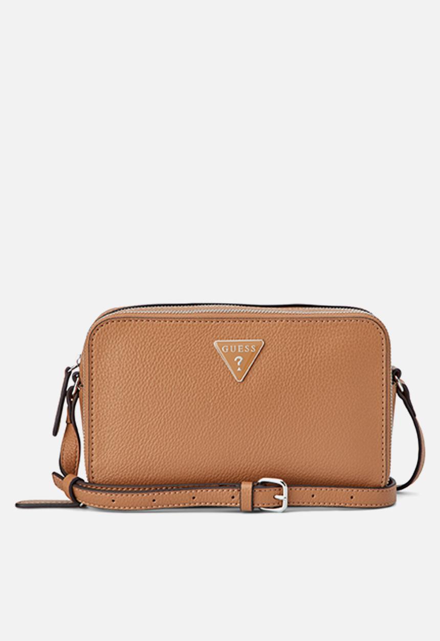 GUESS - Lisa Mini Double Zip Crossbody Bag- Saddle Tan