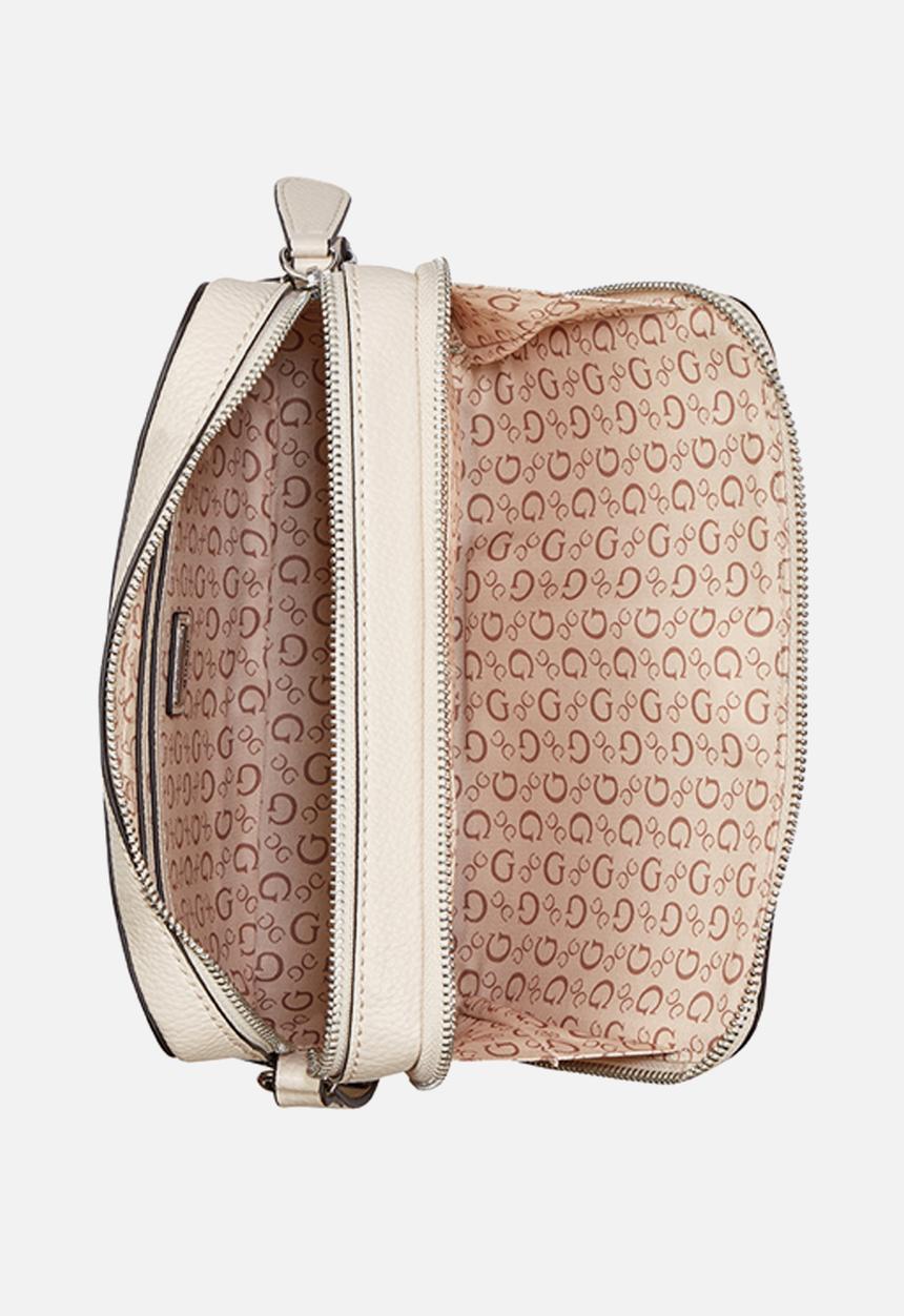 GUESS - Lisa Mini Double Zip Crossbody Bag- Stone