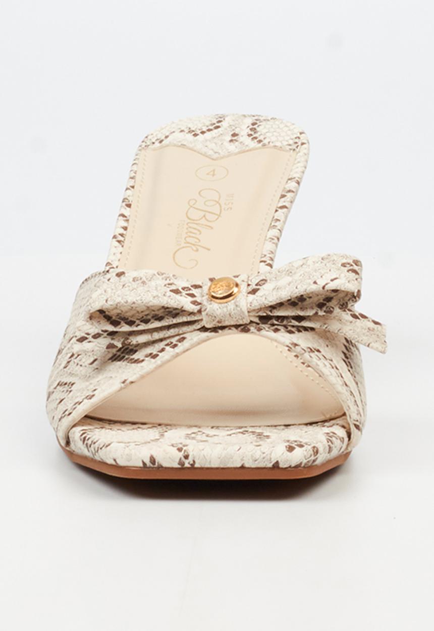 Miss Black - Eldora 1 open toe mule - snake