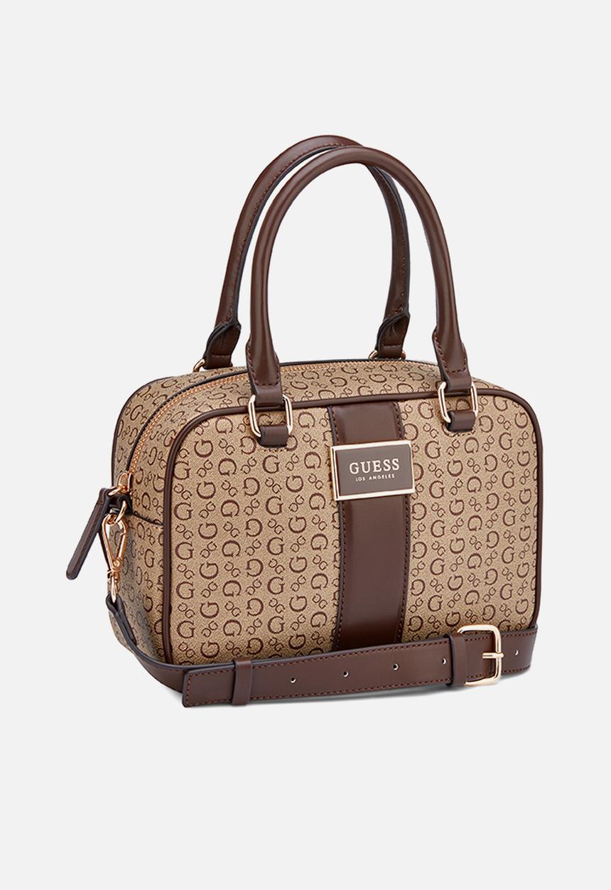 GUESS - Isabella Box Satchel Bag- Walnut