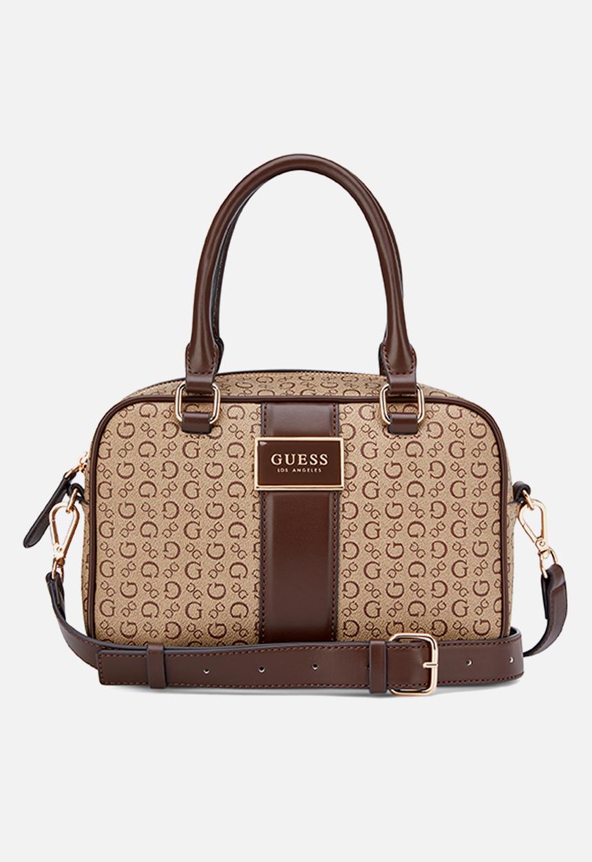 GUESS - Isabella Box Satchel Bag- Walnut