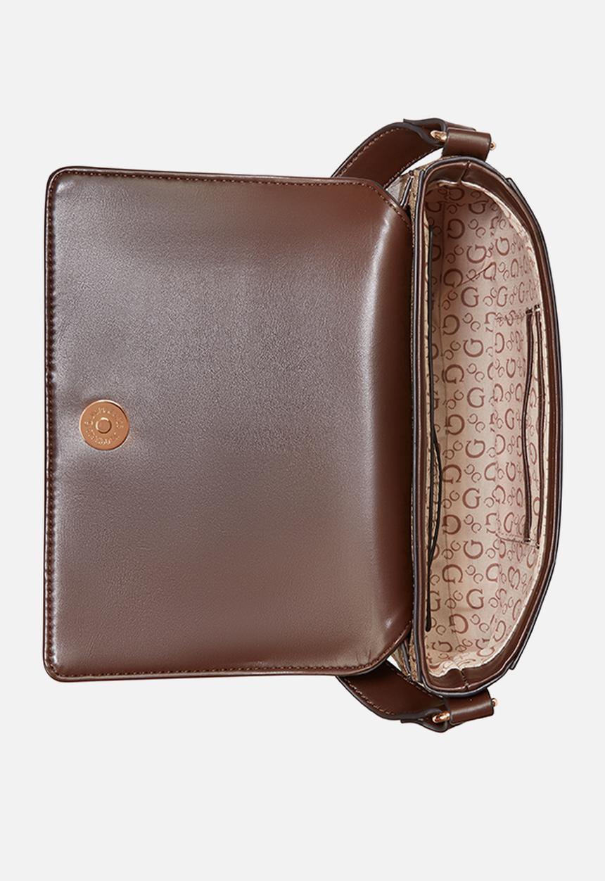 GUESS - Isabella Flap Crossbody Bag- Walnut