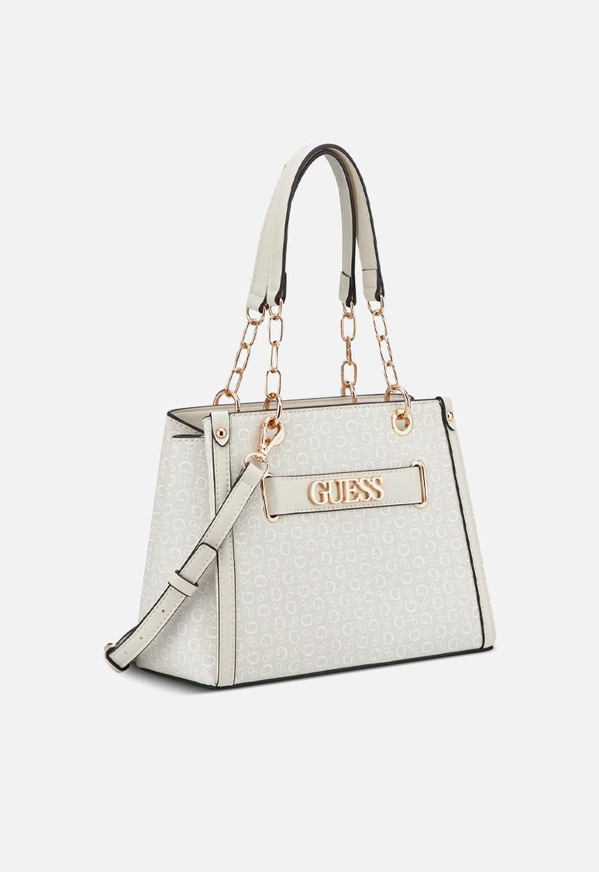 GUESS - Danica Satchel Bag- Stone Grey