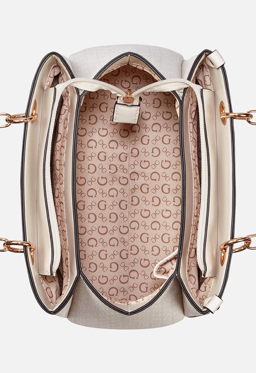 GUESS - Danica Satchel Bag- Stone Grey