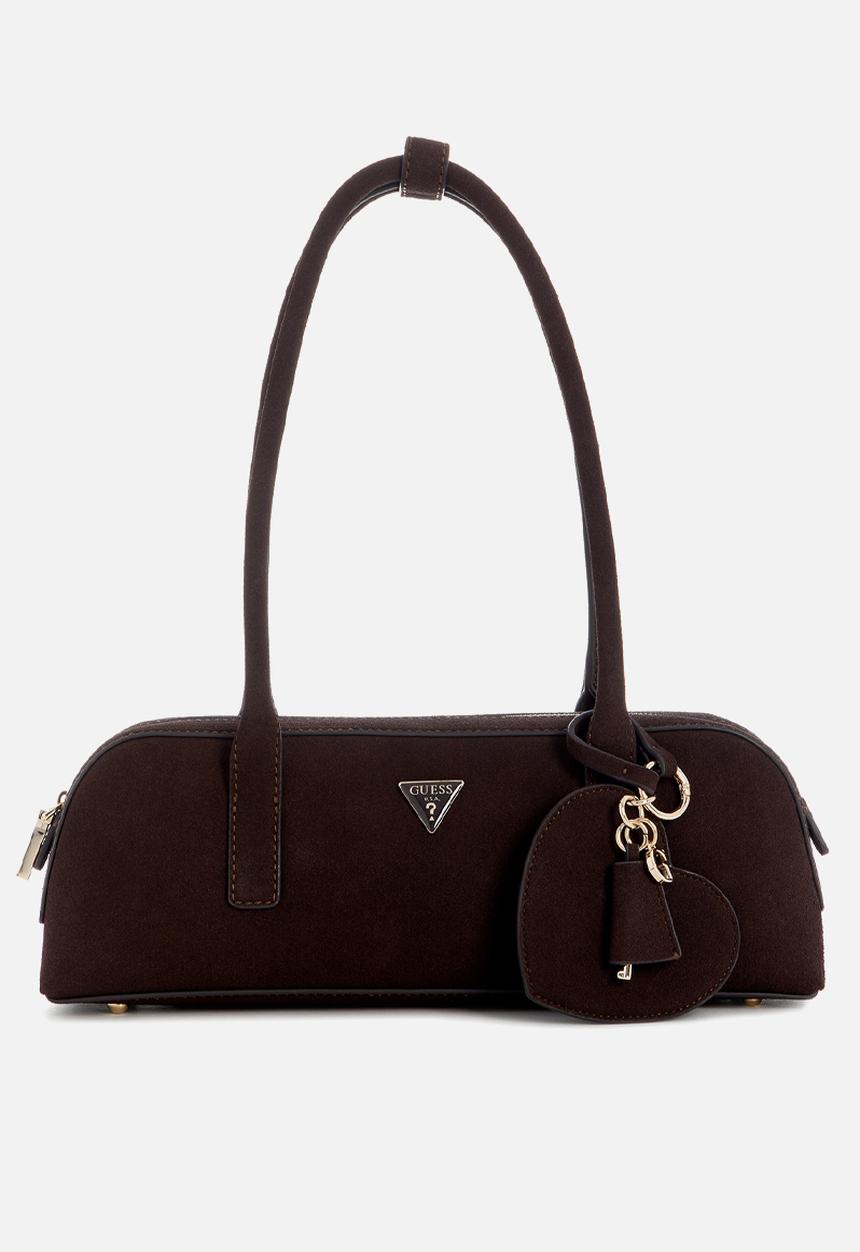 GUESS - Isobel Small Shoulder Satchel Bag- Espresso