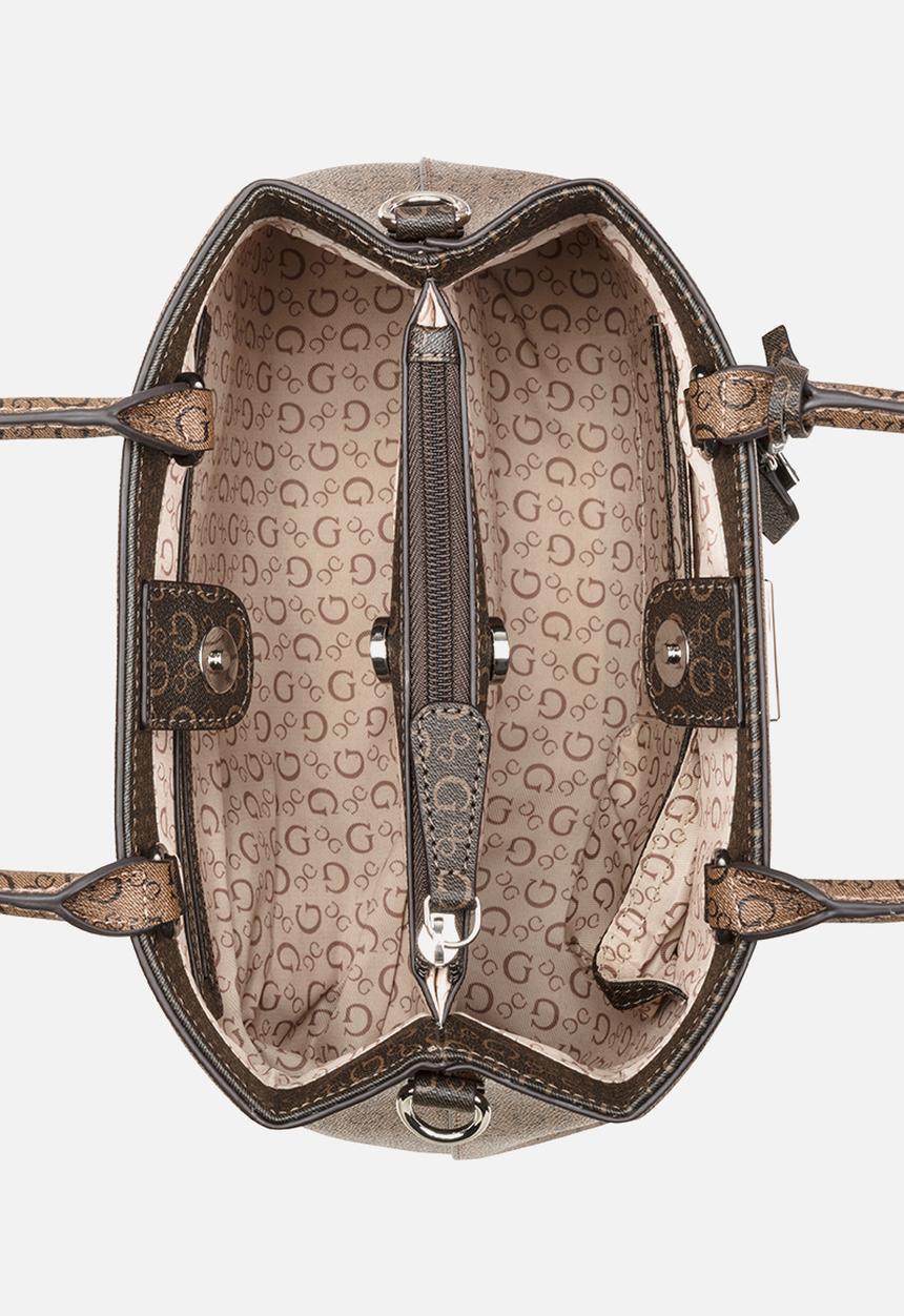 GUESS - Jillian Satchel Bag- Cocoa Multi