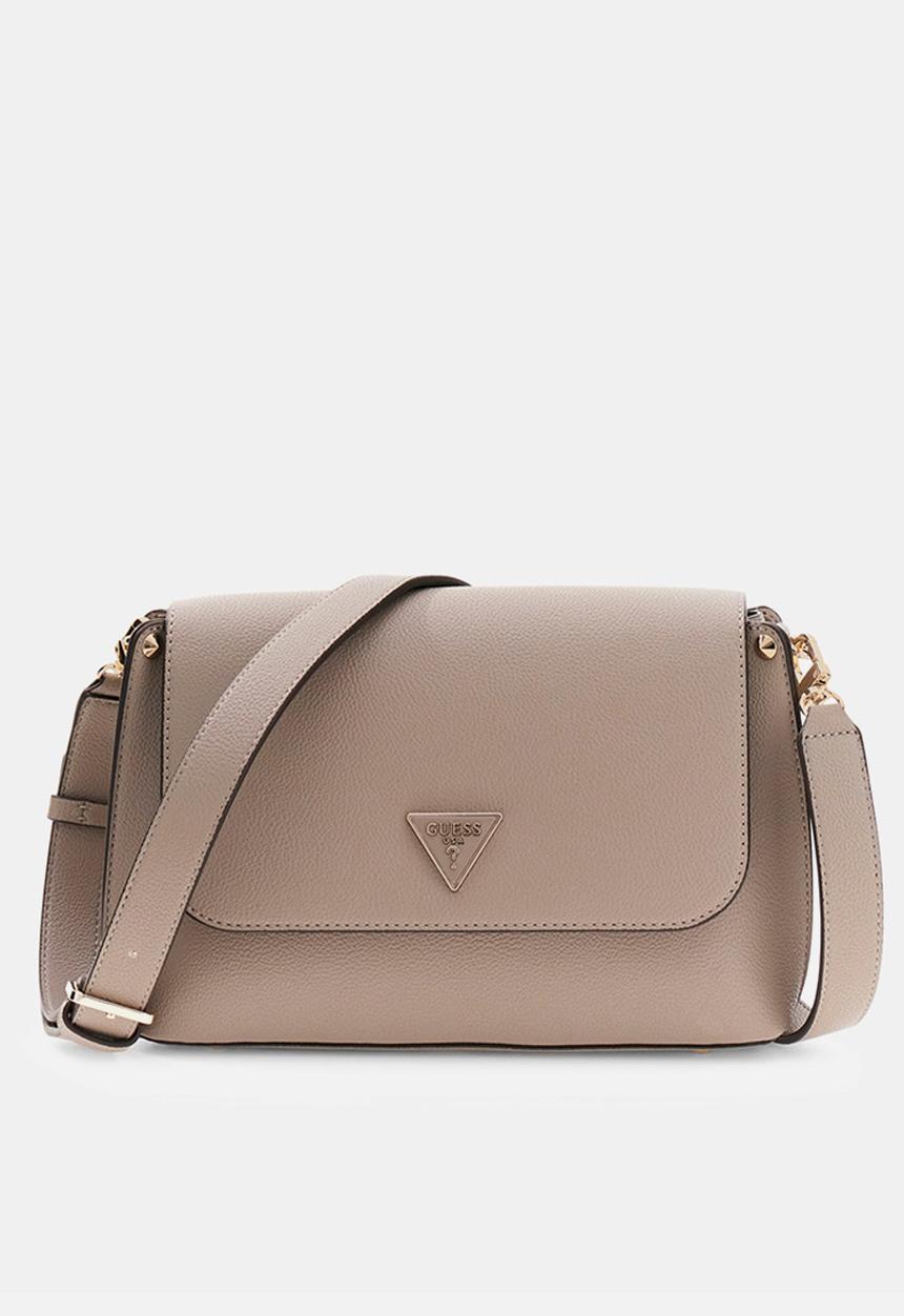 GUESS - Meridian Flap Crossbody Bag-Dark Taupe