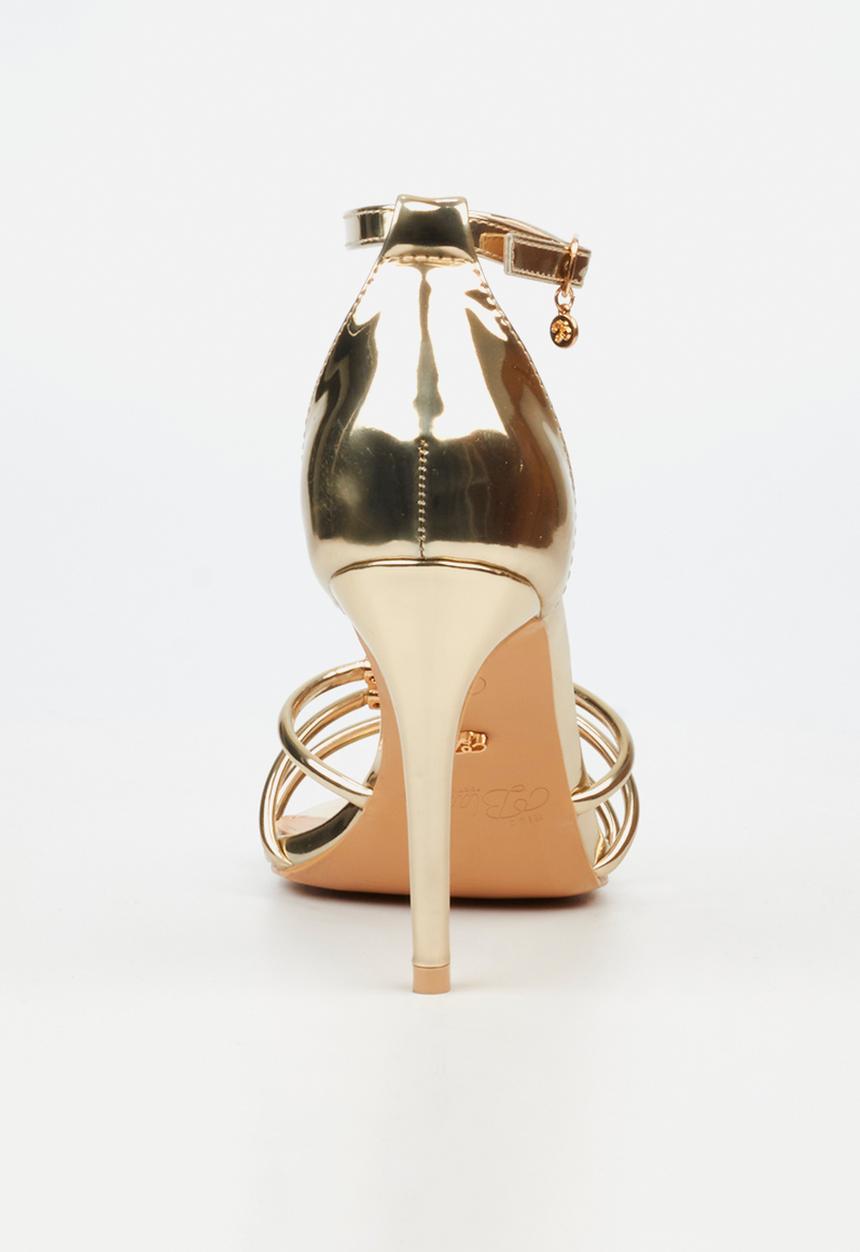 Miss Black - Jazz 45 open toe ankle strap - gold