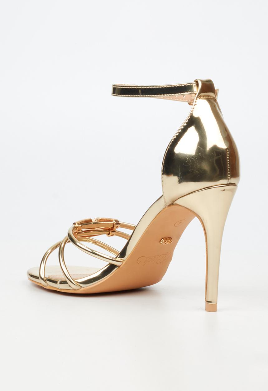 Miss Black - Jazz 45 open toe ankle strap - gold