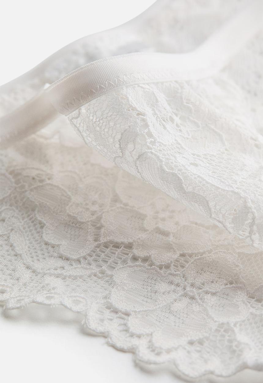 H&M - 3-Pack lace tanga thong briefs - white
