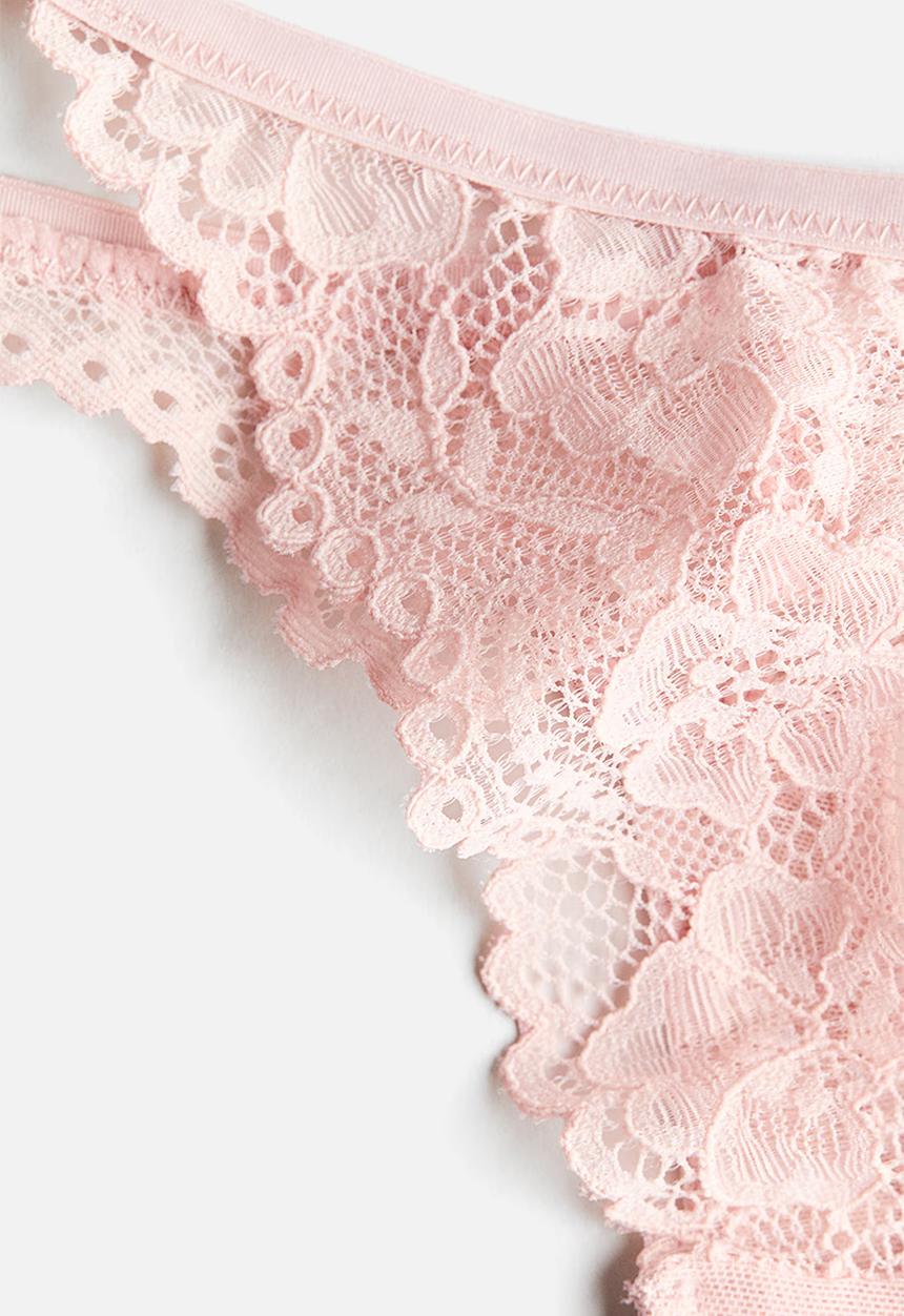 H&M - 3-Pack lace tanga thong briefs - multi 