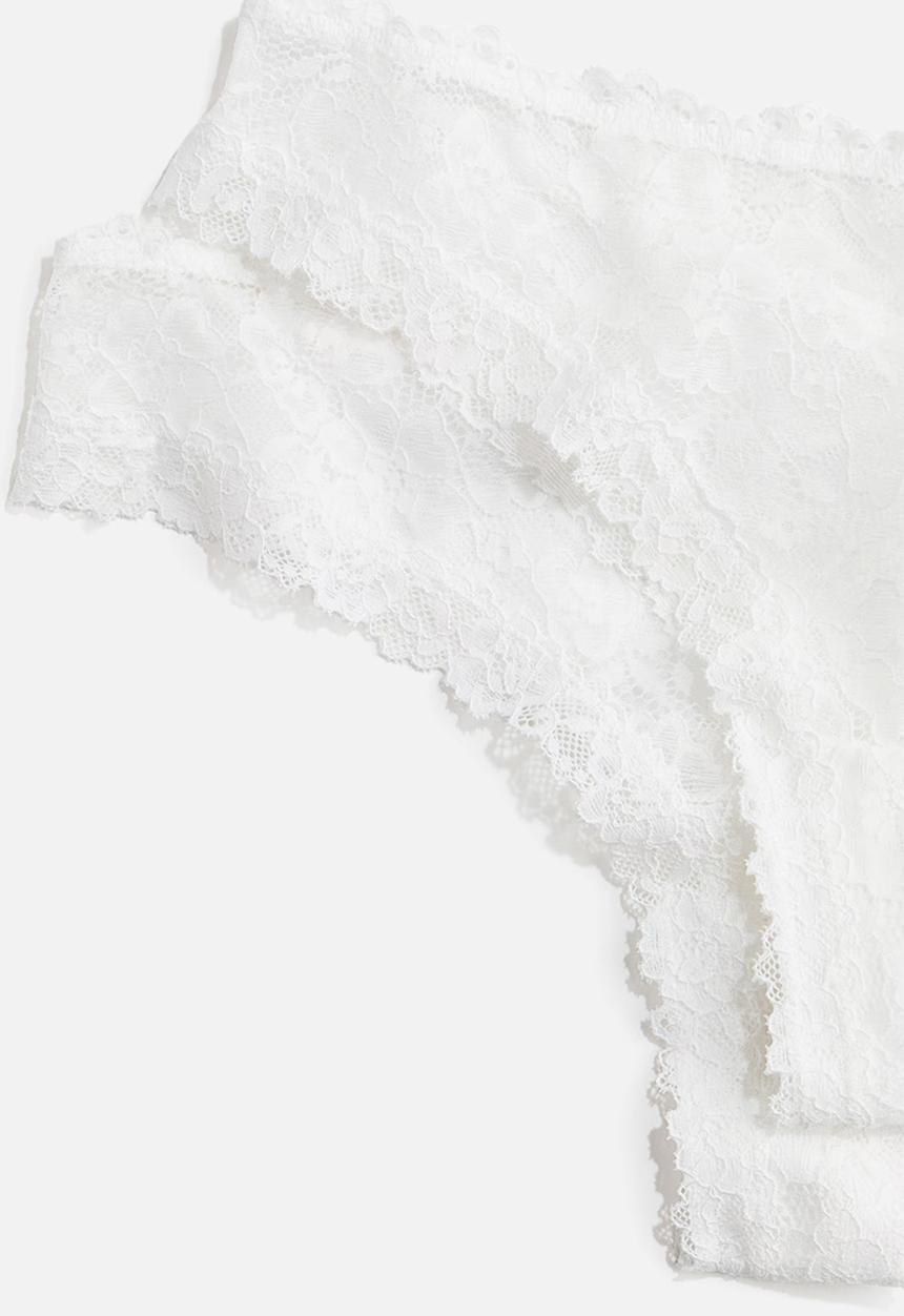 H&M - 3-Pack lace brazilian briefs - white