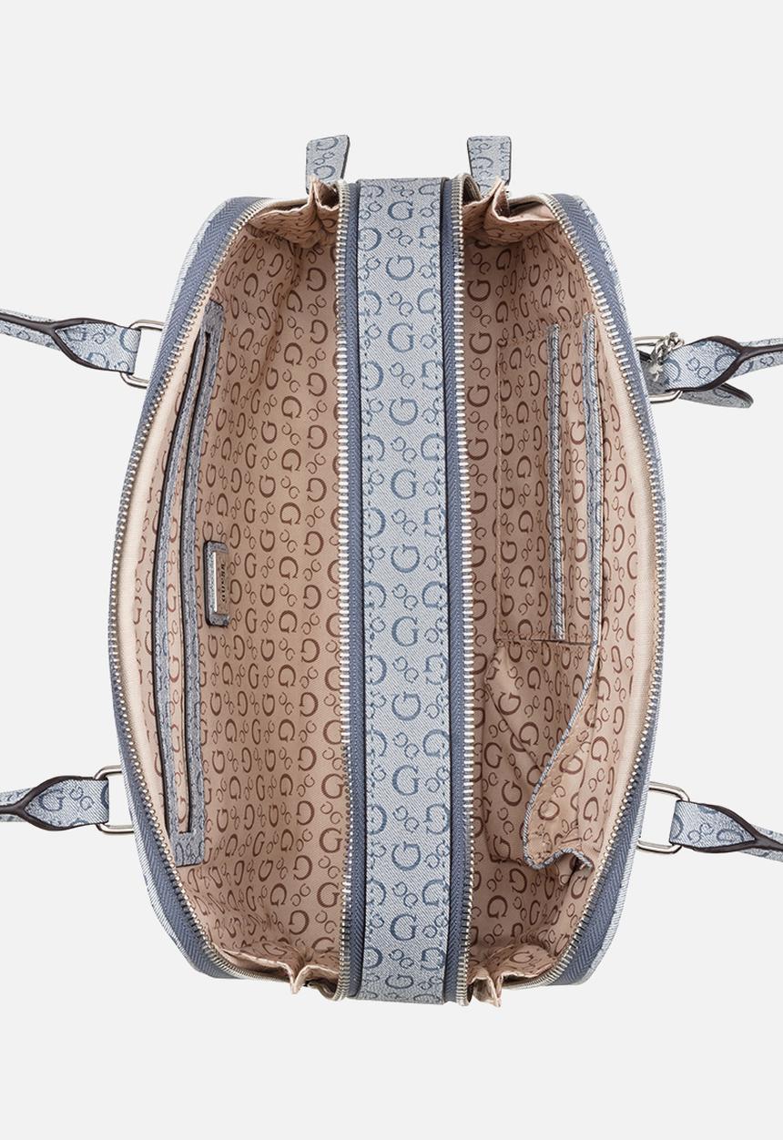 GUESS - Carla Shoulder Satchel Bag- Denim
