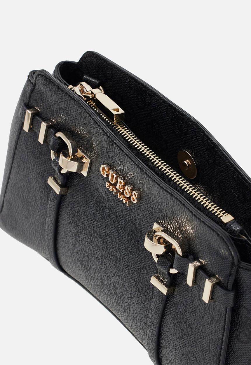 GUESS - Leona Logo Girlfriend Crossbody Bag-Coal Logo