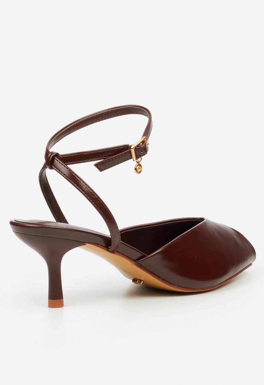 Miss Black - Nila 1 open toe ankle strap - chocolate