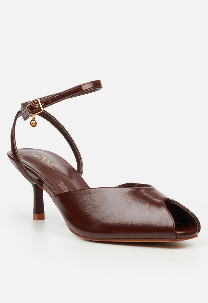 Miss Black - Nila 1 open toe ankle strap - chocolate