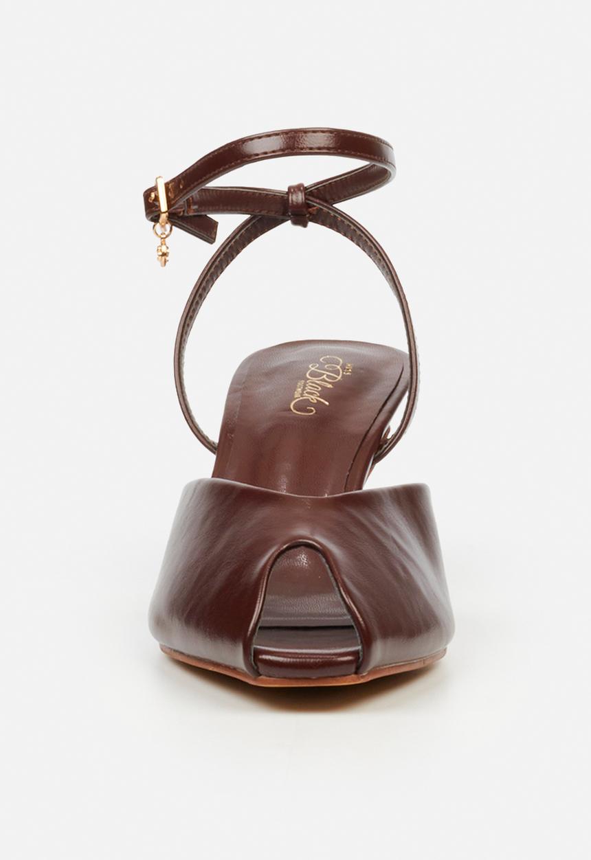 Miss Black - Nila 1 open toe ankle strap - chocolate