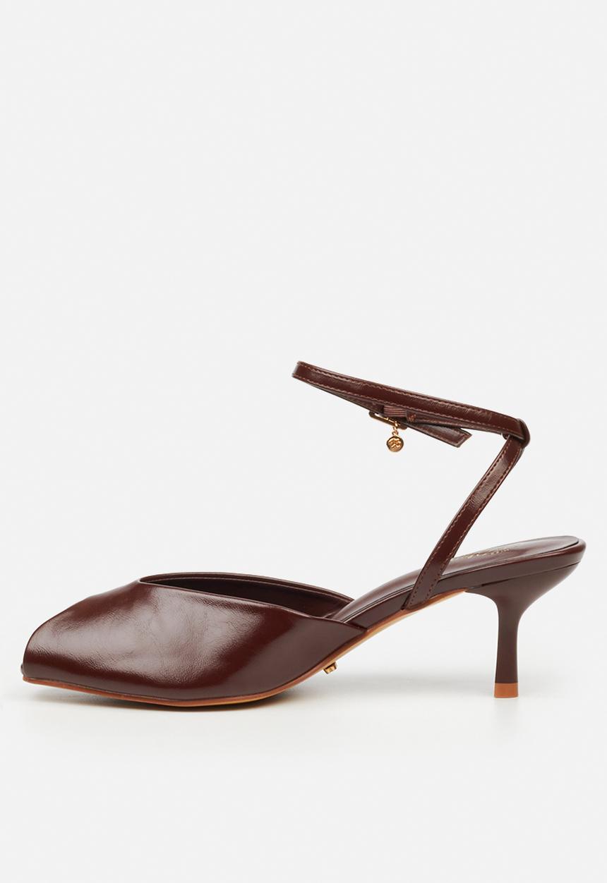 Miss Black - Nila 1 open toe ankle strap - chocolate