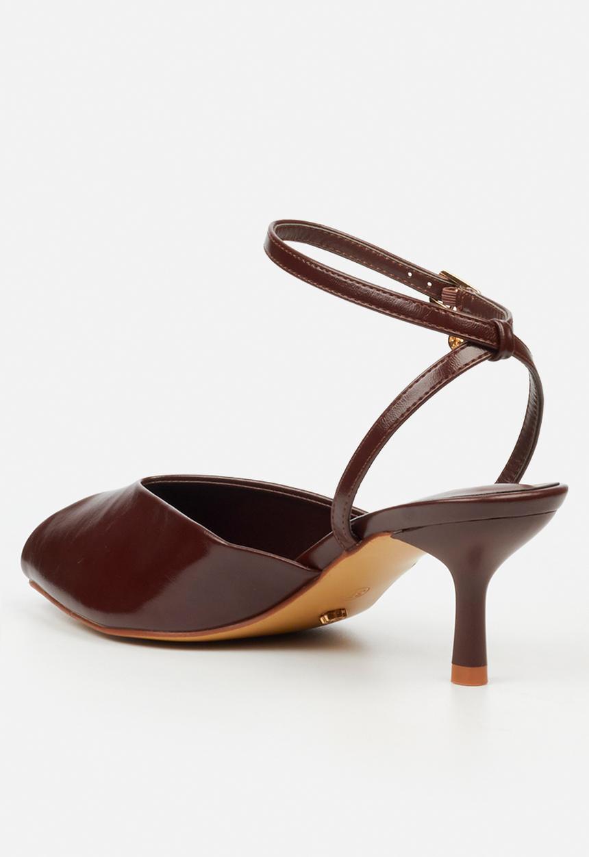 Miss Black - Nila 1 open toe ankle strap - chocolate