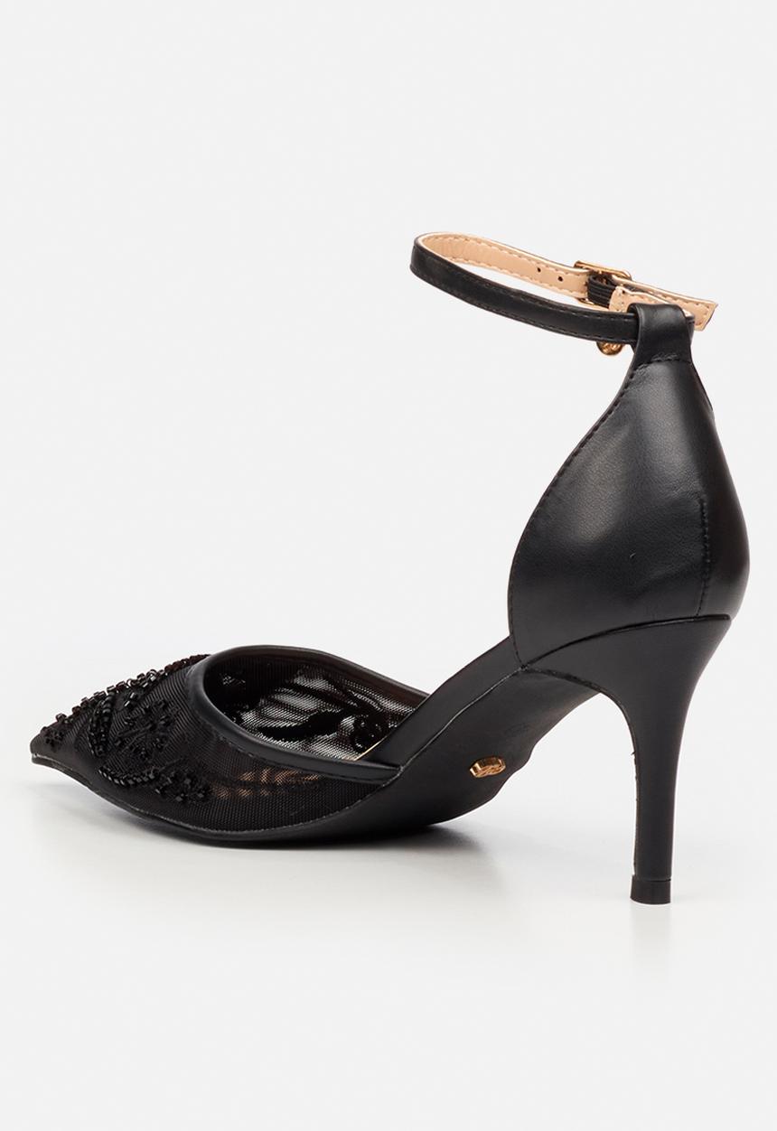 Miss Black - Rayna 1 closed toe ankle strap - black