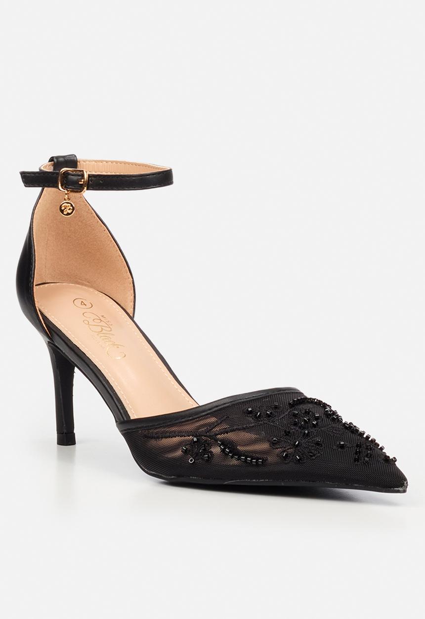 Miss Black - Rayna 1 closed toe ankle strap - black