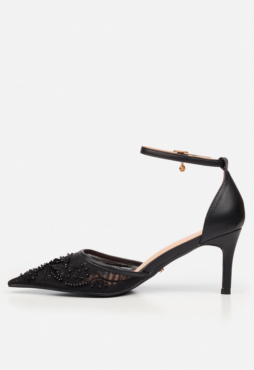 Miss Black - Rayna 1 closed toe ankle strap - black