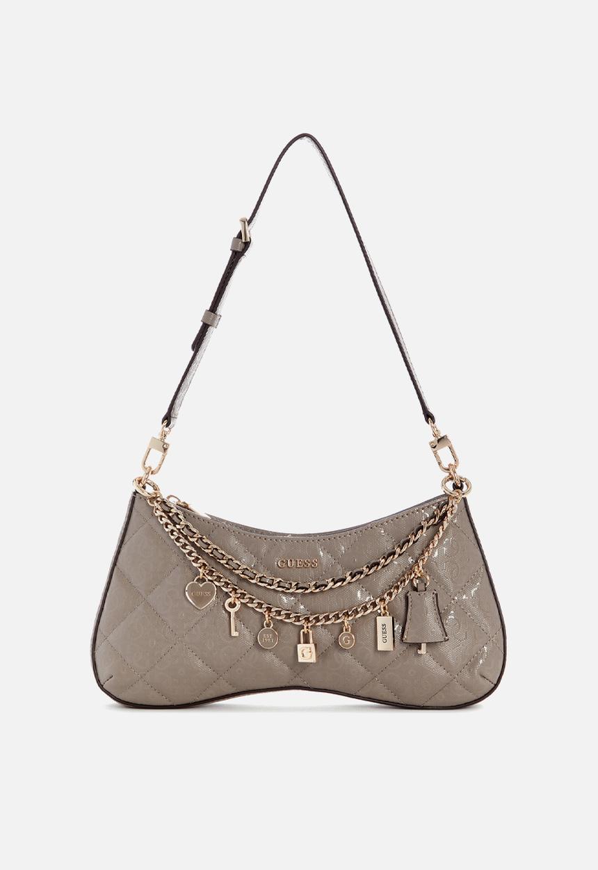 GUESS - Libby Shoulder Bag-Dark Taupe