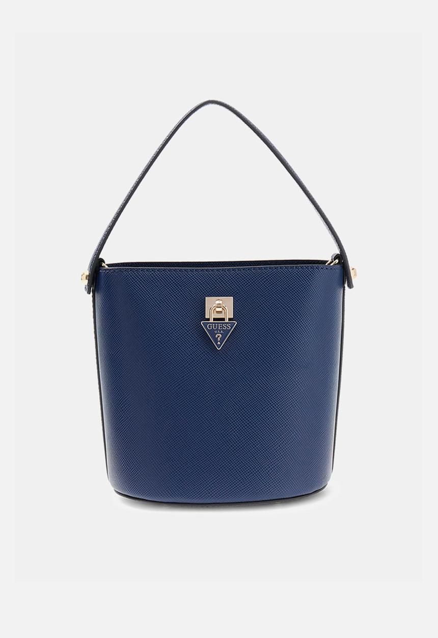 GUESS - Patsie Top Handle Bucket Bag - Navy