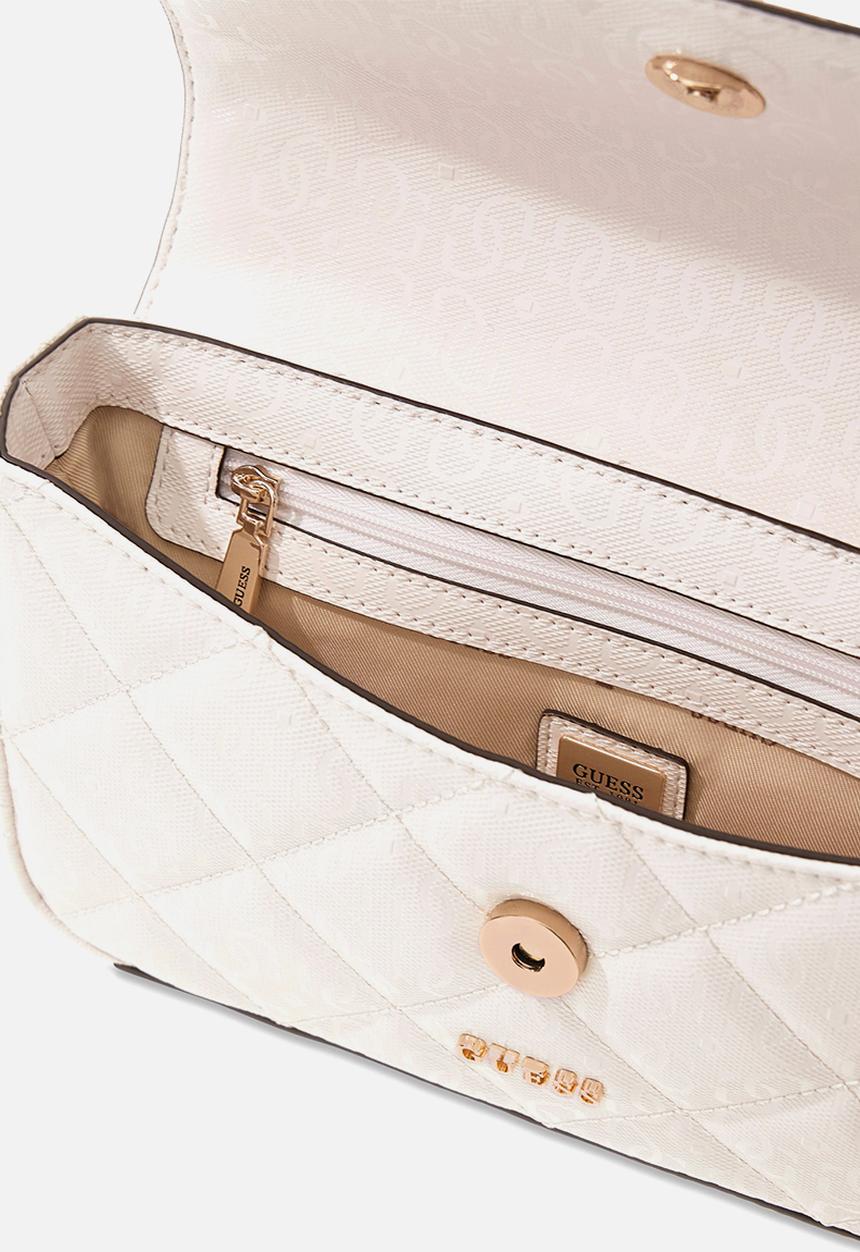 GUESS - Libby Flap Crossbody Bag - Off White