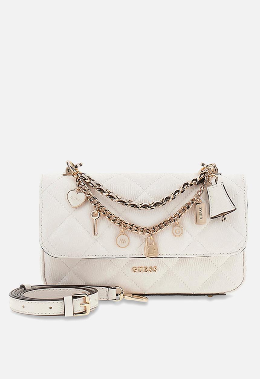 GUESS - Libby Flap Crossbody Bag - Off White
