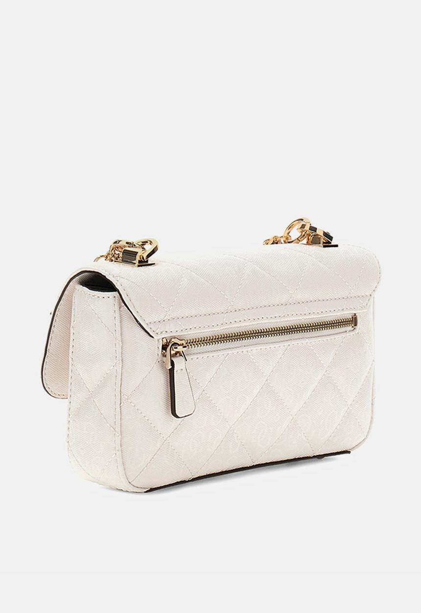 GUESS - Libby Flap Crossbody Bag - Off White