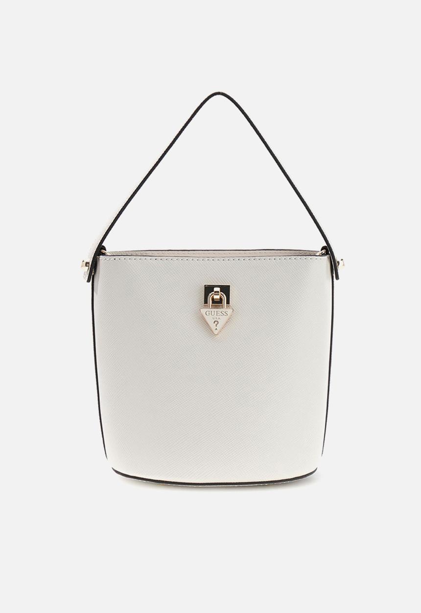 GUESS - Patsie Top Handle Bucket Bag-Off White