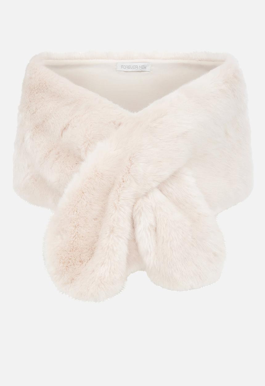 Forever New - Laura faux fur wrap in blush