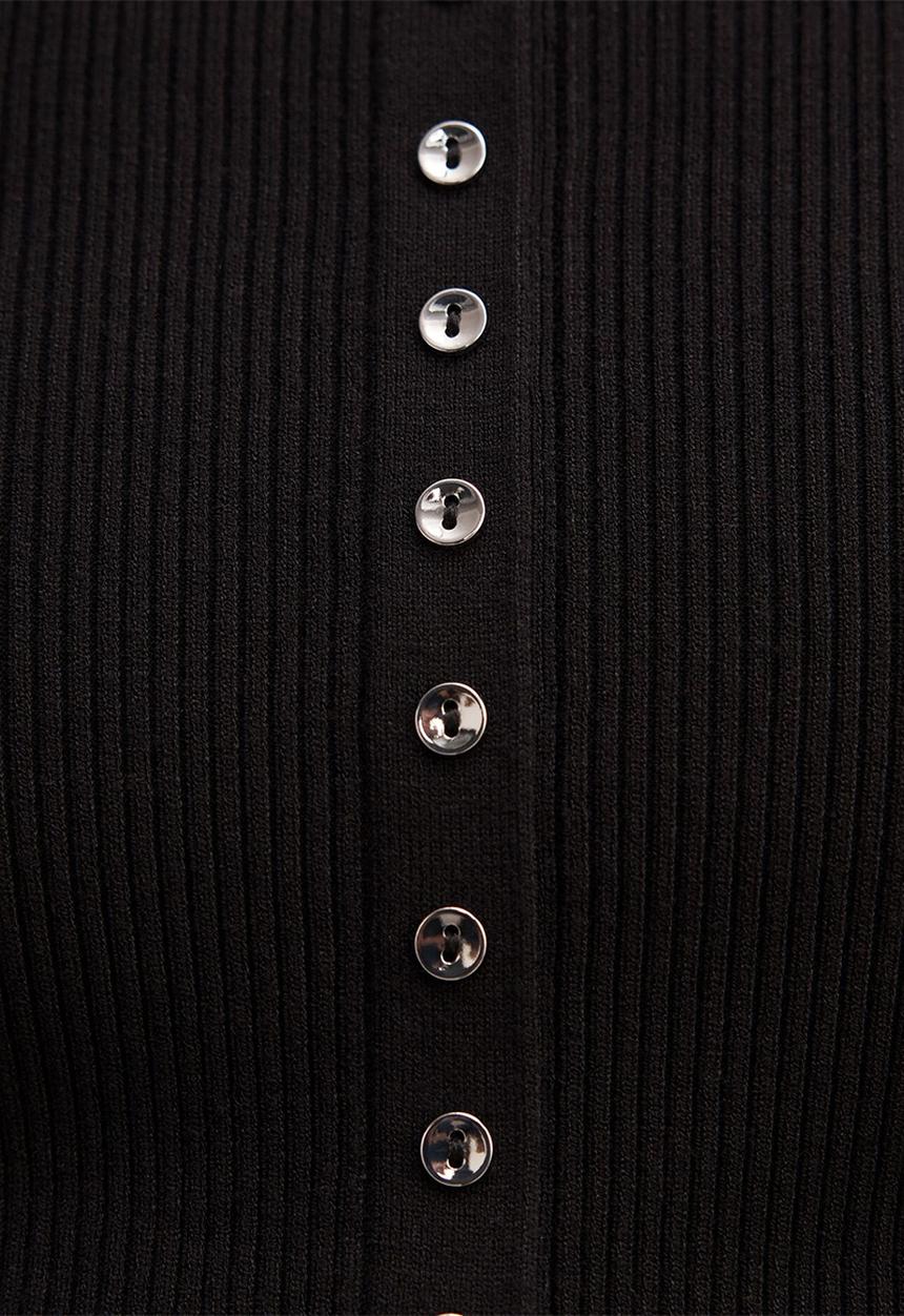 Forever New - Francis button detail top in black