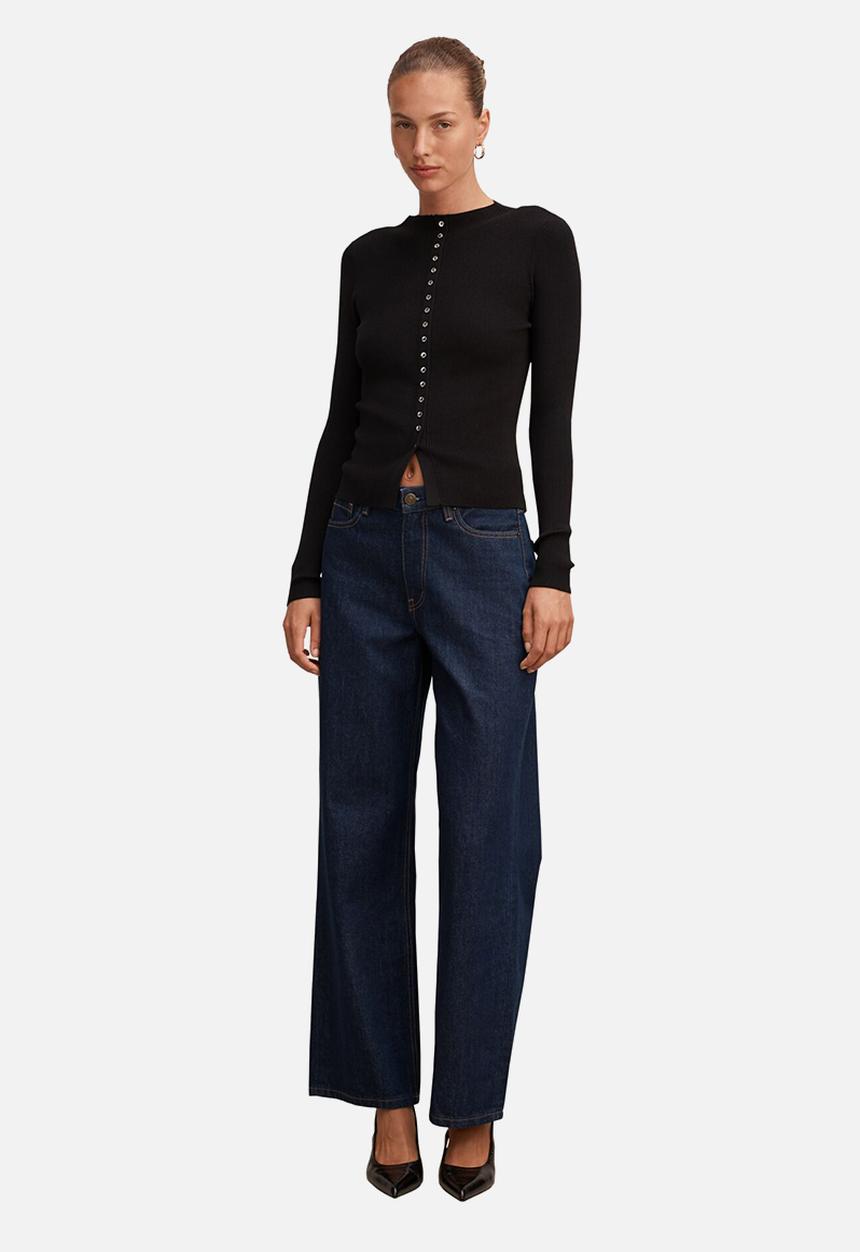Forever New - Francis button detail top in black